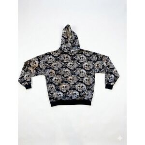 Assholes*s Live Forever Hoodie Multicolor Sz XXL AOP Skulls Floral Skater Brown